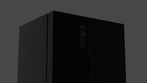 Fridge, Side-by-side, Black glassy front. preview image